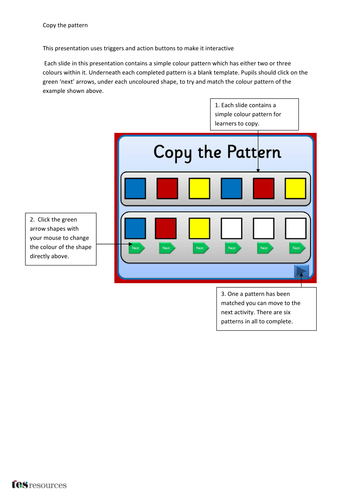 Copy the Pattern - IWB Activity