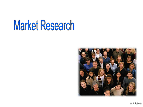 Market Research: KS4 Product design lesson