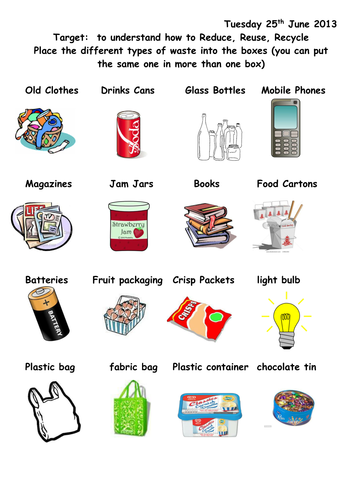 Reduce, Recycle and reuse | Teaching Resources water cycle diagram quiz printable 