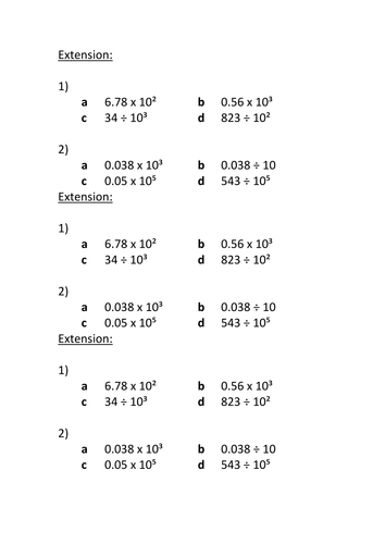 Multiplying And Dividing By Powers Of 10 By Ptarmigan Teaching 