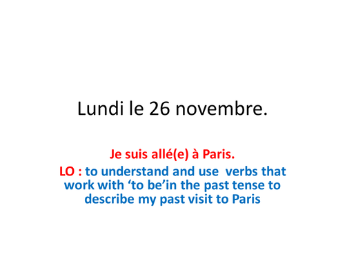 KS3 / KS4 French - I went to Paris