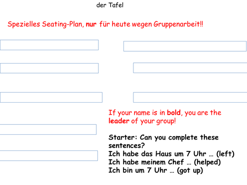 KS4 German: Work experience group writing task