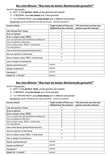 KS4 German speaking: Just A Minute!