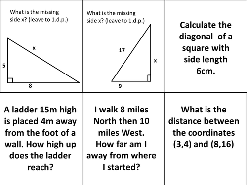 Trigonometry and Pythagoras POST IT challenge.