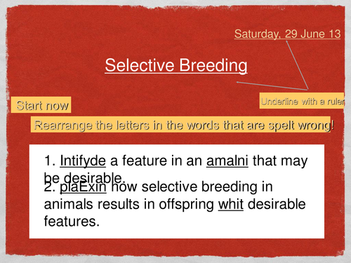Variation and Selective Breeding ppt and activity