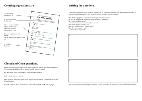 Creating questionnaires and displaying data