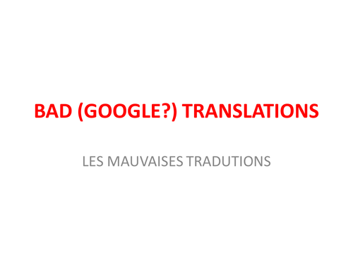 Translation: French activity