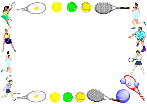 Tennis Themed Lined Paper and Pageborders