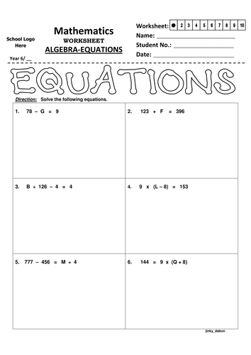 Solving equations using properties of equalities