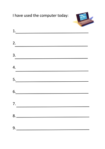 computer sign in sheet. | Teaching Resources