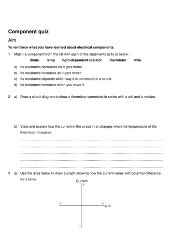 Current-Potential Difference Graphs