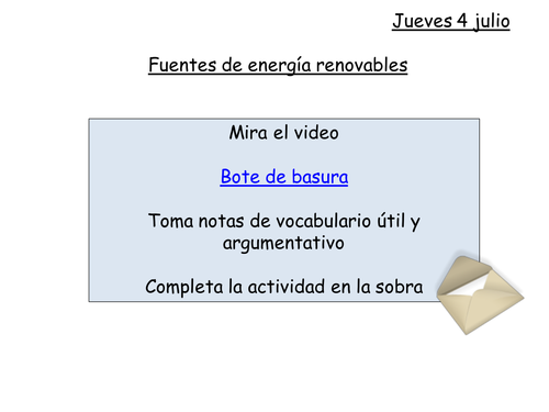 Dragon's Den energy sources activity: Spanish