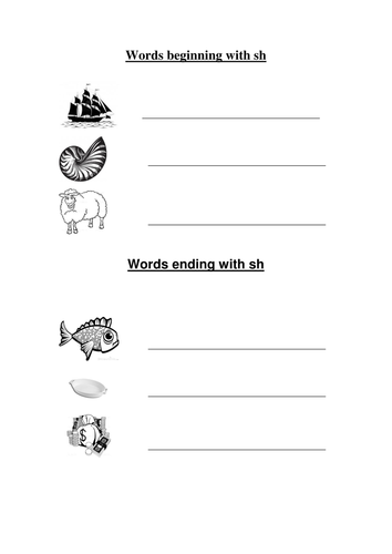 sh words | Teaching Resources