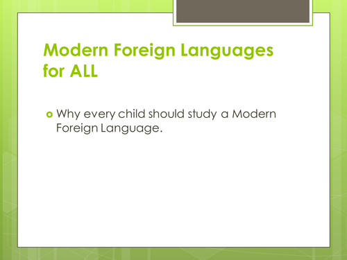 Contribution of an MFL to Literacy