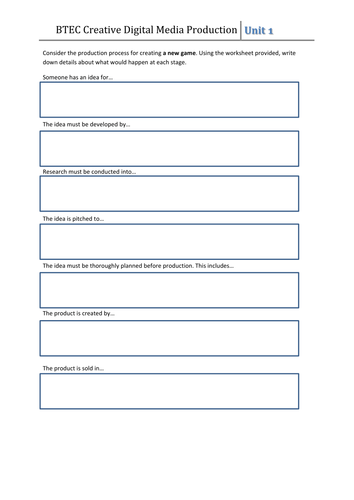 BTEC Creative Digital Media Introduction