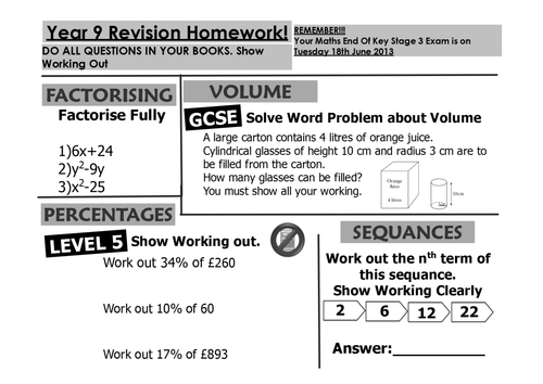 homework help grade 9 math