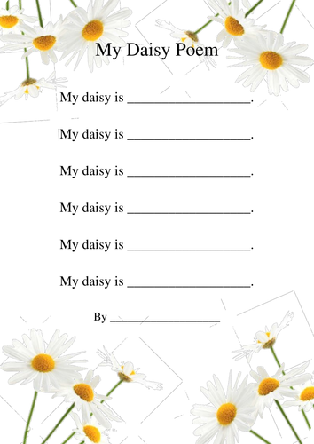 Daisy poem writing frames