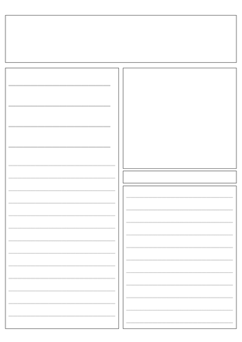 Newspaper front page writing frame