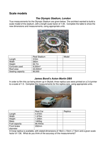 Scale models - Olympic Stadium / James Bond car