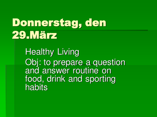 healthy living: KS4 German