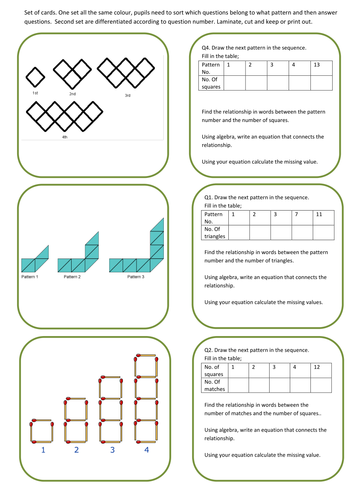 Number Patterns KS3 Activity