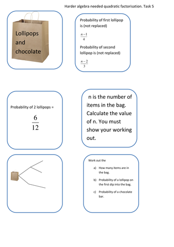 Probability trees differentiated tasks. | Teaching Resources