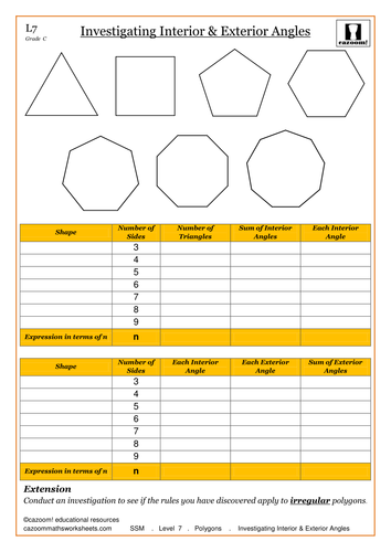 Angles In Polygons