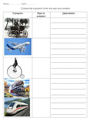 compare past and present transport by beckyjanehutchings - Teaching ...