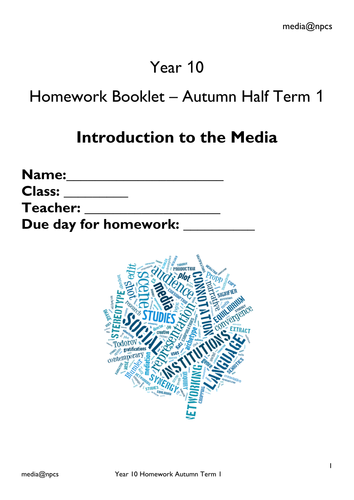KS4 Homework Booklet Autumn Term 1