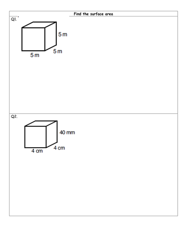 Surface Area Volume 3d Shapes Carousel Teaching Resources