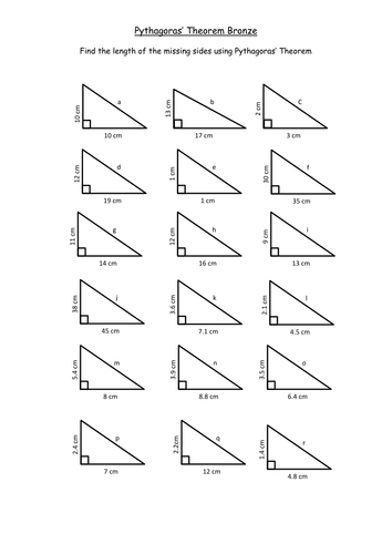 Printables Pythagorean Theorem Worksheet pythagorean theorem worksheet davezan easy davezan