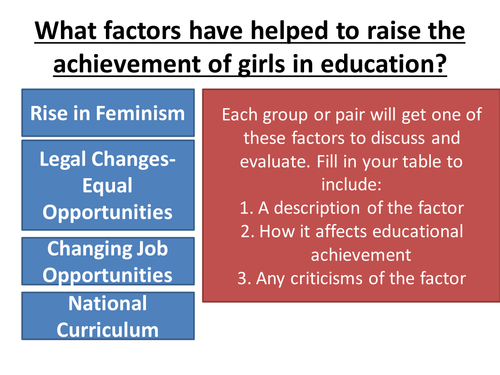 Why are females achieving in education?
