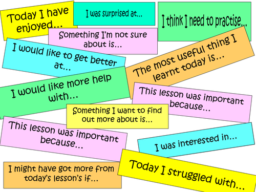 Simple AFL plenary or starter sentence stems