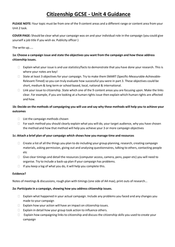 Edexcel Unit 4 Pupil write up guide