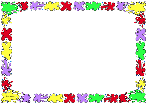 Paint Themed Lined Paper and Pageborders