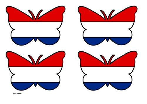 Butterfly Themed The Netherland Flag