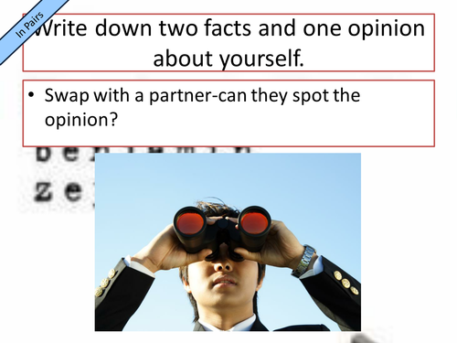 Teachers Dead Third Lesson: Fact and Opinion