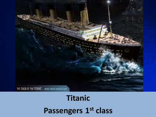 Titanic ppt  1st to 3rd class passengers w. photos