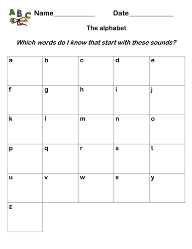 Alphabet Words | Teaching Resources