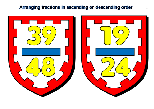 Year 5-Ordering Fraction Flashcards