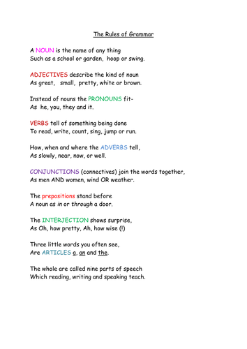 The Rules of Grammar poem
