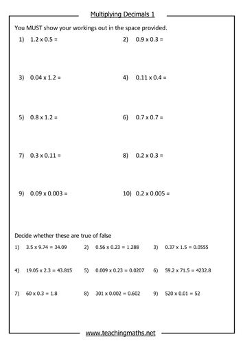 Decimals | Teaching Resources