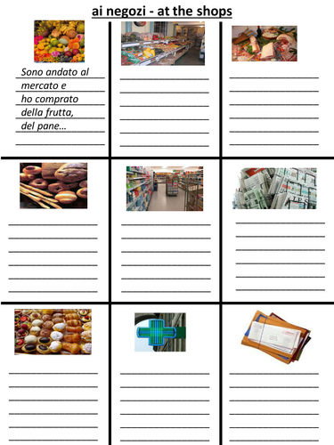 Ai negozi - at the shops - past tense