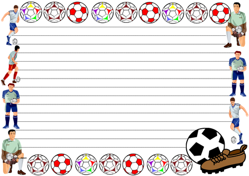 Football Themed Lined paper and Pageborders