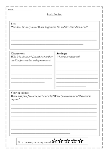 Book Review Template Differentiated