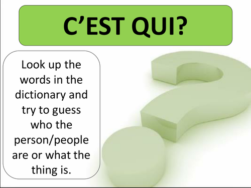 KS4 French Game - Who am I?