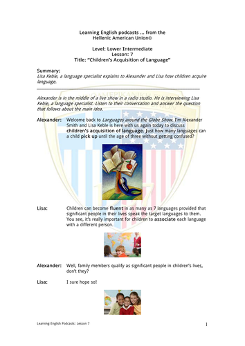 Lower Intermediate English: Children's Acquisition