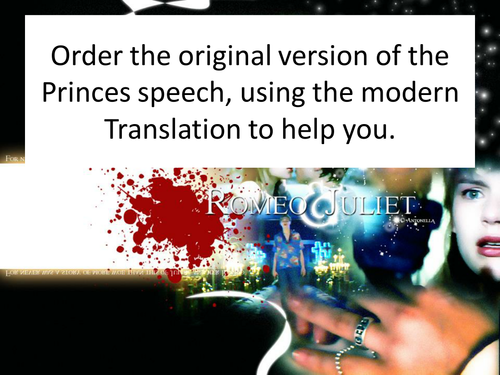 The Princes Speech for Romeo and Juliet