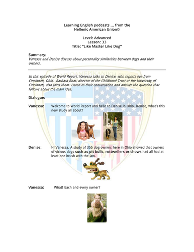 Advanced English Language: Like Master Like Dog