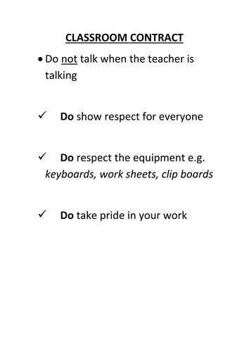 4 simple rules; class contract